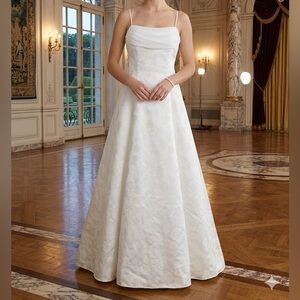 Vintage Y2K Betsy & Adam Millennium 2000 Floral Jacquard Wedding Dress 8 NWT